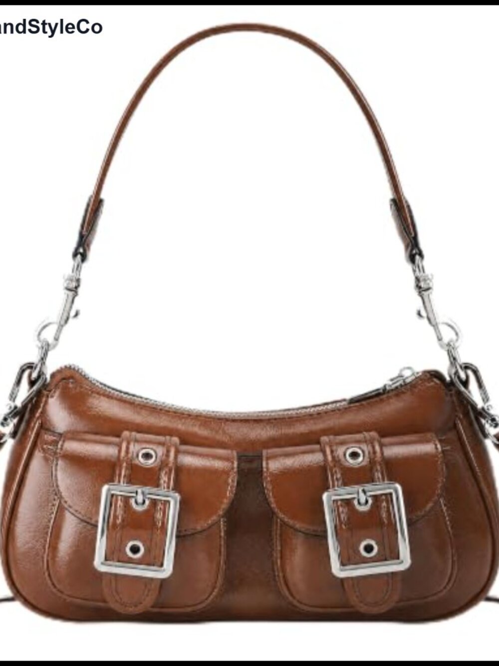 Faux Leather Punk Shoulder Hobo Purse Crossbody Bag for Women Trendy